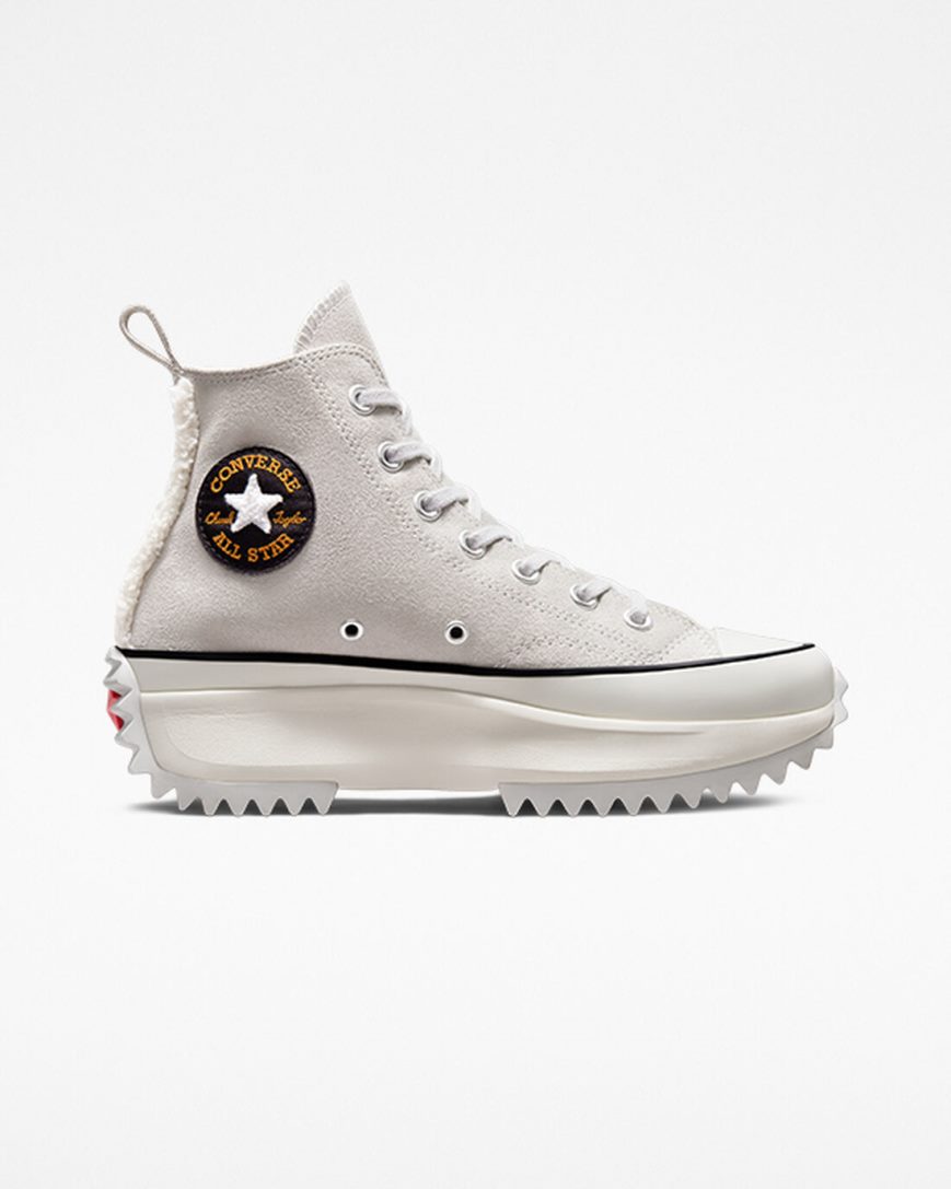 Pánské Boty Vysoké Converse Run Star Hike Sherpa Trim Šedé Černé | CZ HRVT90